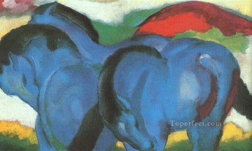 動物 Painting - 小さな青い馬の抽象的なフランツ マルク ドイツ語
